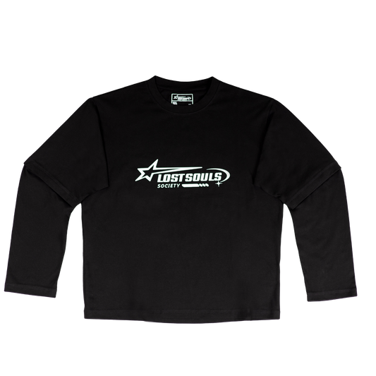 Double-layered oversized sweatshirt – experimental streetwear by Lost Souls Society

