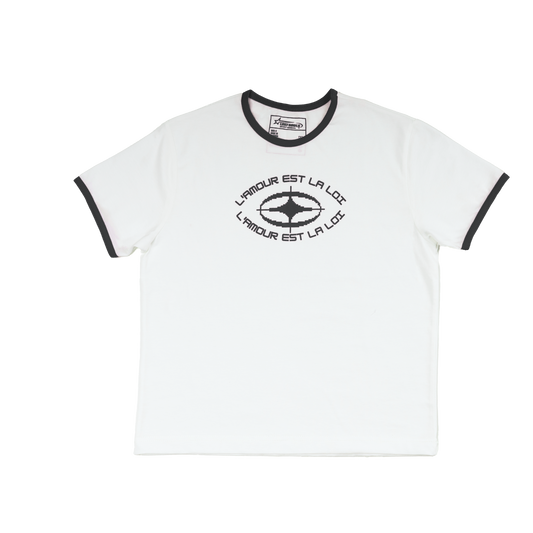 Fitted black baby tee with Paris print – minimalist cut by Lost Souls Society

