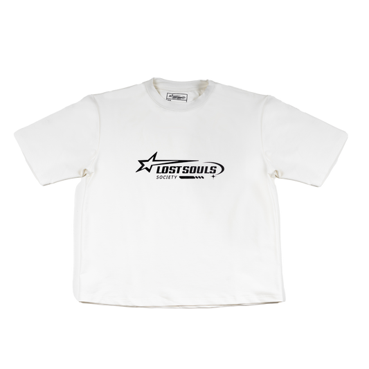 White heavyweight oversized t-shirt made from 300gsm cotton – Lost Souls Society

